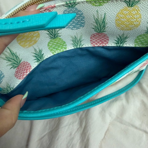 Dooney & Bourke Teal-Trim Pineapple Print Crossbody Bag - Picture 11 of 12